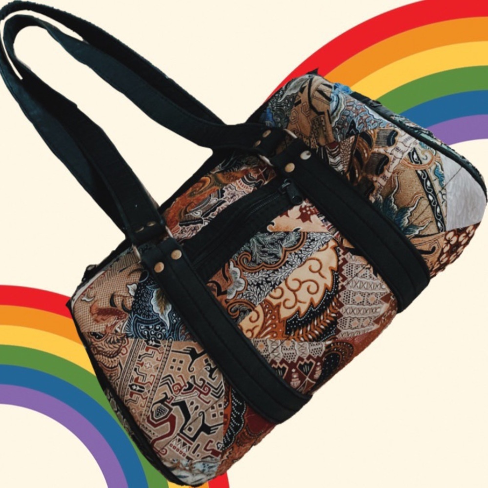 Vintage Quilted Mini Duffel Bag